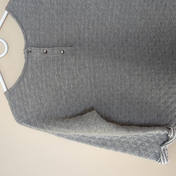 Medium Promod Gray Quilted Elbow Length Sleeve Dress - Picture 13 of 16